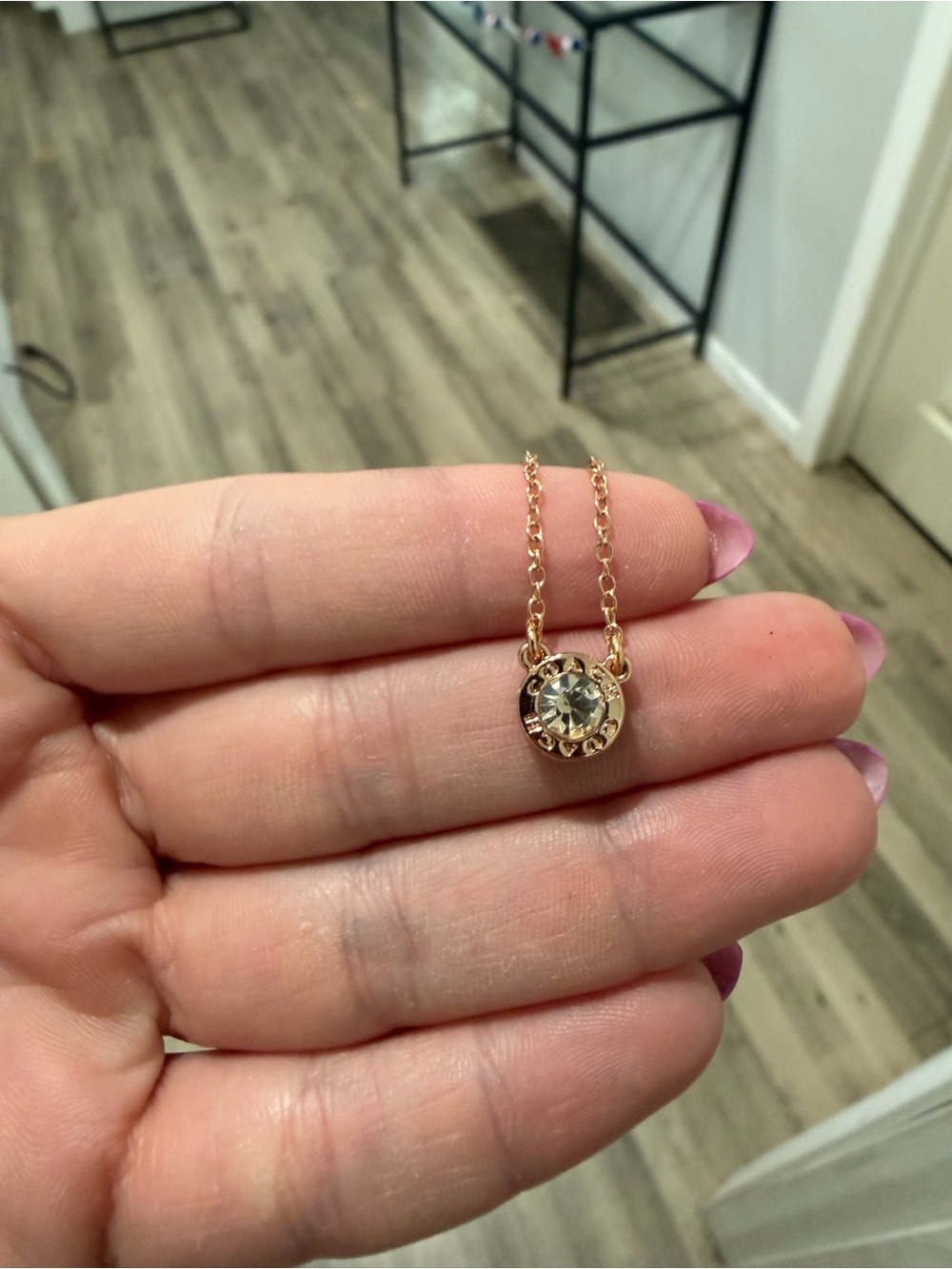 Coach Gold Sparkling Crystal Necklace - Women Jewelry